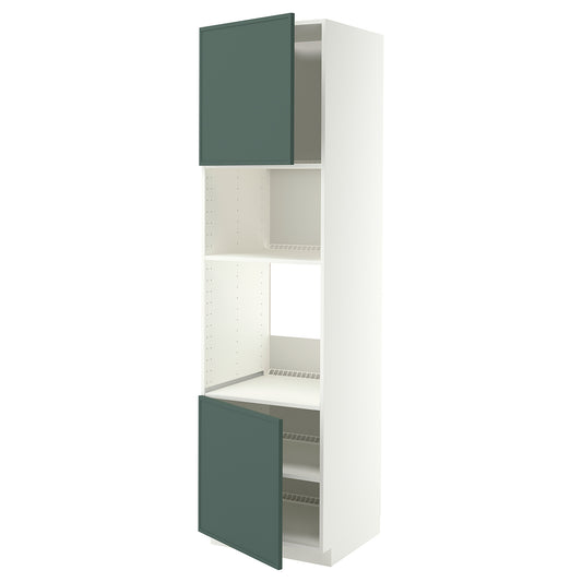 METOD high cabinet f built-in appliances, white/Aspudden dark grey-green, 60x60x220 cm
