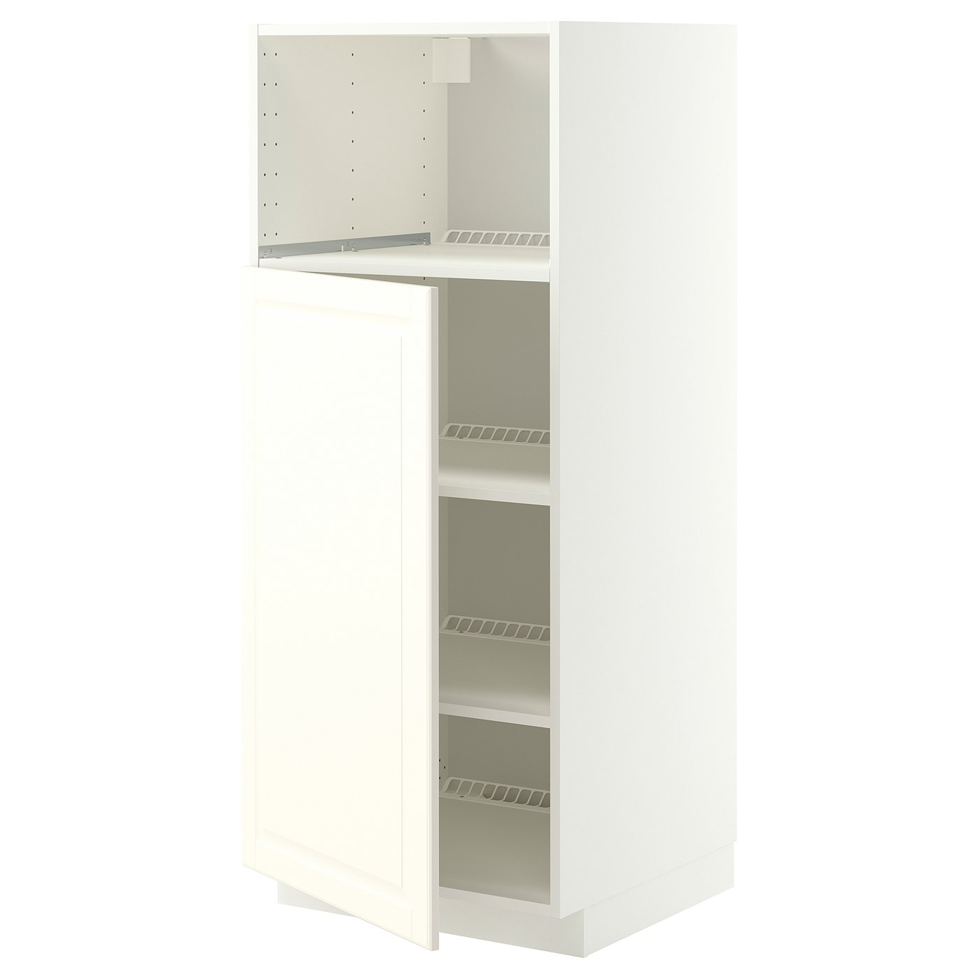 METOD high cabinet f built-in appliances, white/Bodbyn off-white, 60x60x140 cm