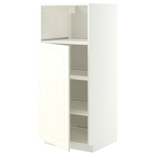 METOD high cabinet f built-in appliances, white/Bodbyn off-white, 60x60x140 cm