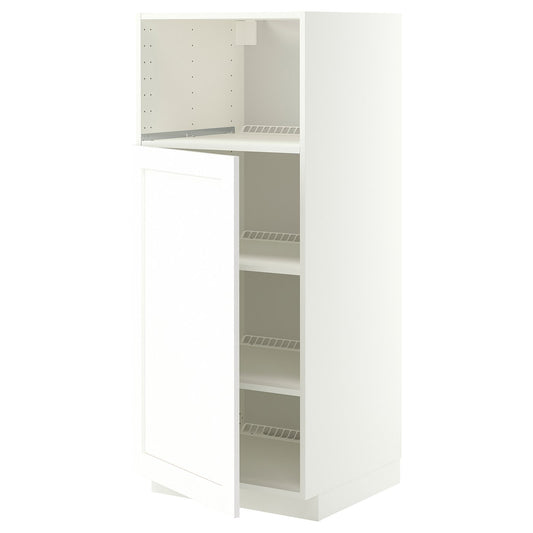 METOD high cabinet f built-in appliances, white Enköping/white wood effect, 60x60x140 cm
