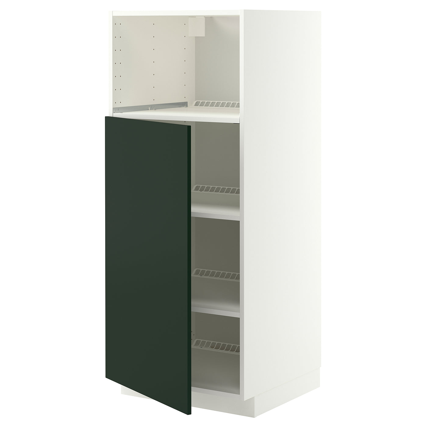 METOD high cabinet f built-in appliances, white/Havstorp deep green, 60x60x140 cm