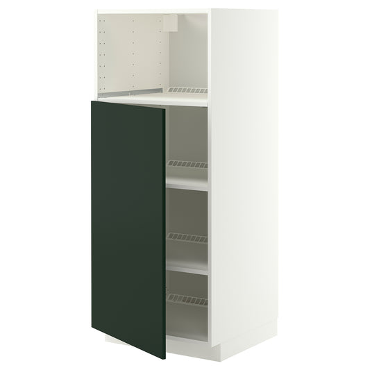 METOD high cabinet f built-in appliances, white/Havstorp deep green, 60x60x140 cm