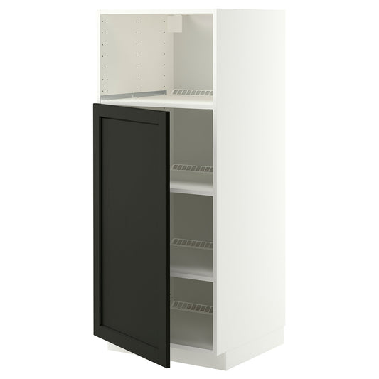 METOD high cabinet f built-in appliances, white/Lerhyttan black stained, 60x60x140 cm