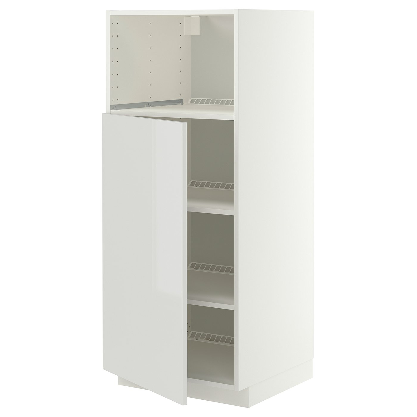 METOD high cabinet f built-in appliances, white/Ringhult light grey, 60x60x140 cm