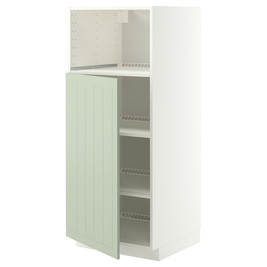 METOD high cabinet f built-in appliances, white/Stensund light green, 60x60x140 cm