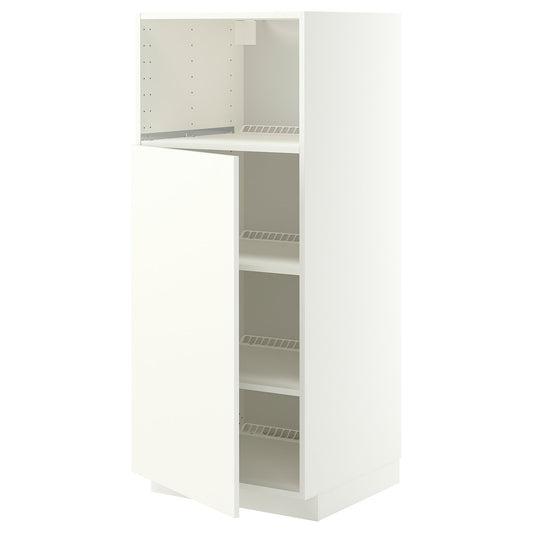 METOD high cabinet f built-in appliances, white/Vallstena white, 60x60x140 cm