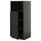 METOD high cabinet f built-in appliances, black-grey/Lerhyttan black stained, 60x60x140 cm