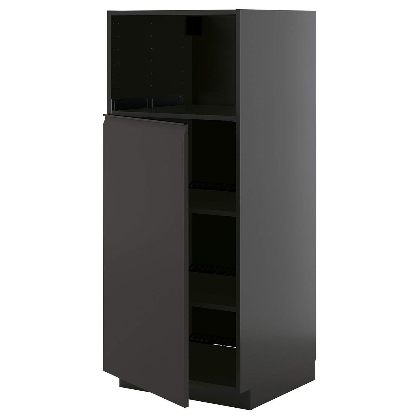 METOD high cabinet f built-in appliances, black-grey/Upplöv matt anthracite, 60x60x140 cm