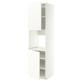 METOD high cab f oven w 2 doors/shelves, white/Aspudden matt white, 60x60x220 cm