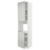 METOD high cab f oven w 2 doors/shelves, white/Havstorp light grey, 60x60x240 cm