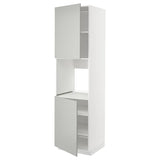 METOD high cab f oven w 2 doors/shelves, white/Havstorp light grey, 60x60x220 cm