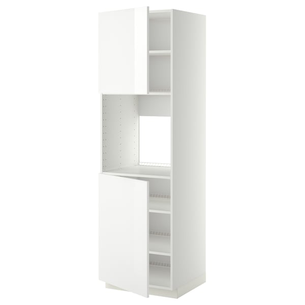 METOD high cab f oven w 2 doors/shelves, white/Ringhult white, 60x60x200 cm