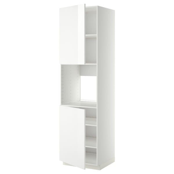 METOD high cab f oven w 2 doors/shelves, white/Ringhult white, 60x60x220 cm