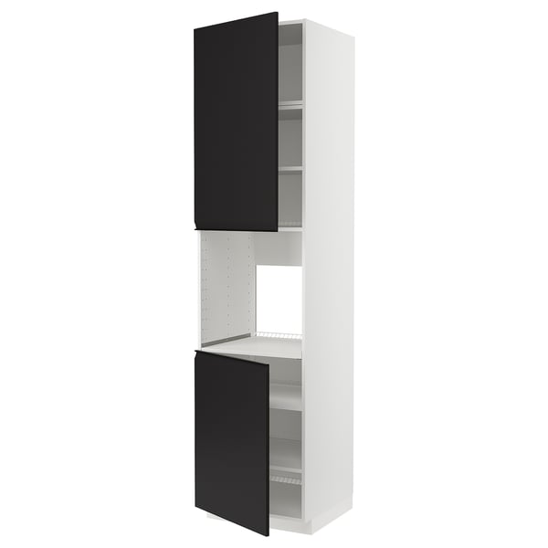 METOD high cab f oven w 2 doors/shelves, white/Upplöv matt anthracite, 60x60x240 cm