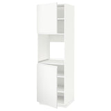 METOD high cab f oven w 2 doors/shelves, white/Voxtorp matt white, 60x60x200 cm