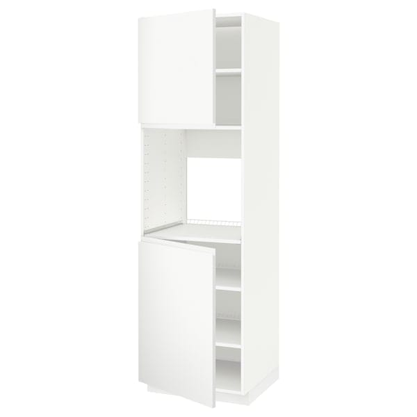 Ikea METOD - High oven cabinet, 2 doors/shelves, white/Voxtorp white matte,60x60x200 cm