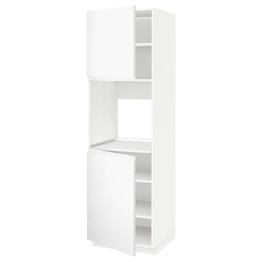 Ikea METOD - High oven cabinet, 2 doors/shelves, white/Voxtorp white matte,60x60x200 cm