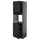 METOD - METOD High cab f oven w 2 doors/shelves, black-grey/Lerhyttan black stained, 60x60x200 cm