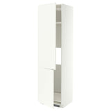METOD high cab f fridge/freezer w 2 doors, white/Aspudden matt white, 60x60x220 cm