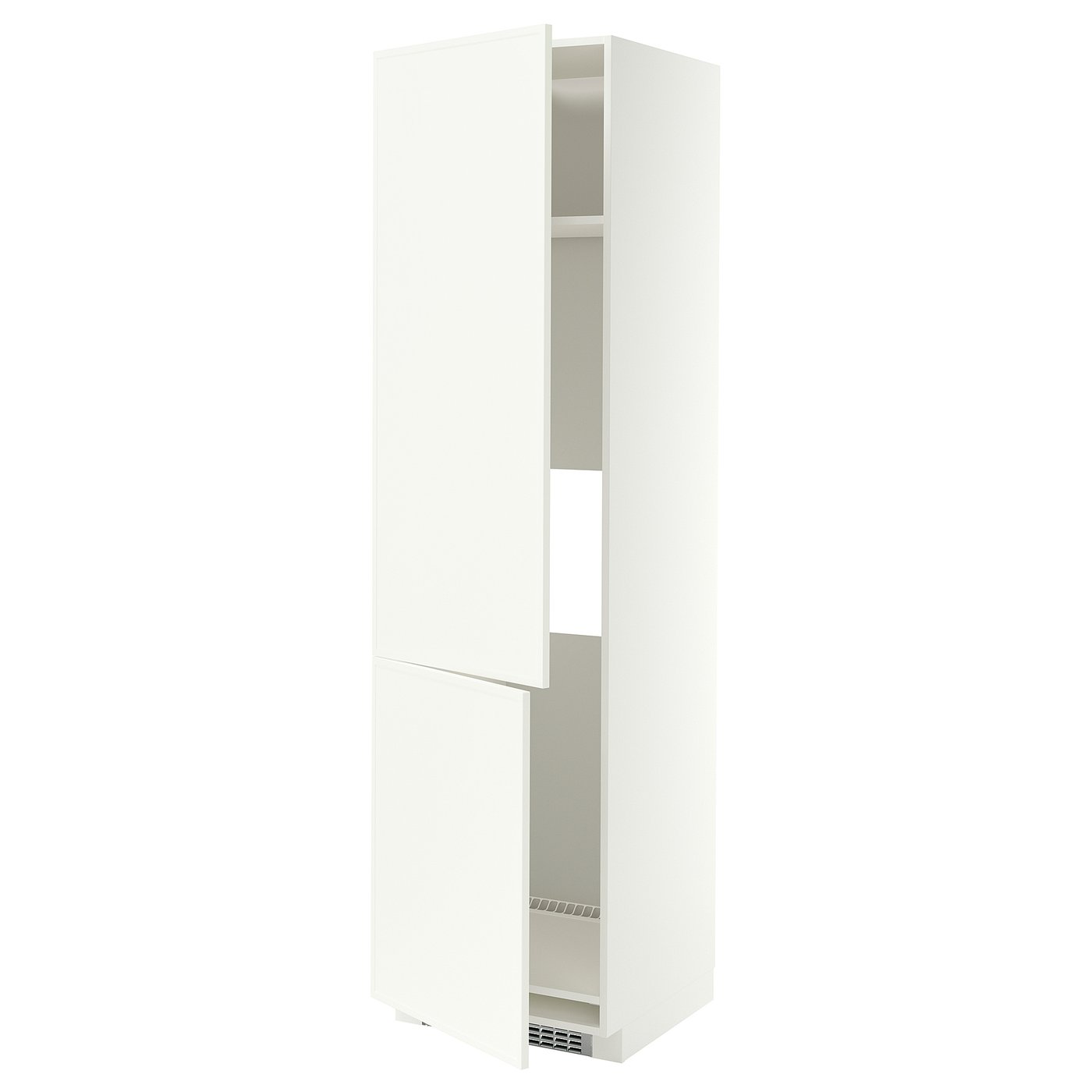 METOD high cab f fridge/freezer w 2 doors, white/Aspudden matt white, 60x60x220 cm