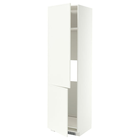 METOD high cab f fridge/freezer w 2 doors, white/Aspudden matt white, 60x60x220 cm