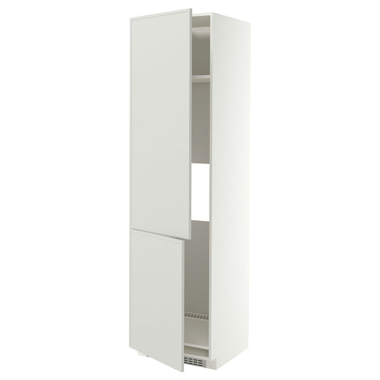 METOD high cab f fridge/freezer w 2 doors, white/Aspudden light grey, 60x60x220 cm