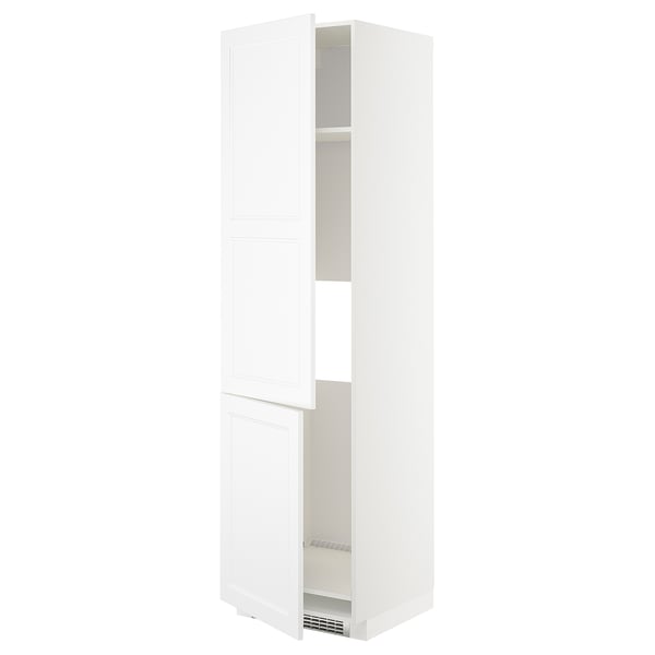 METOD - METOD High cab f fridge/freezer w 2 doors, white/Axstad matt white, 60x60x220 cm