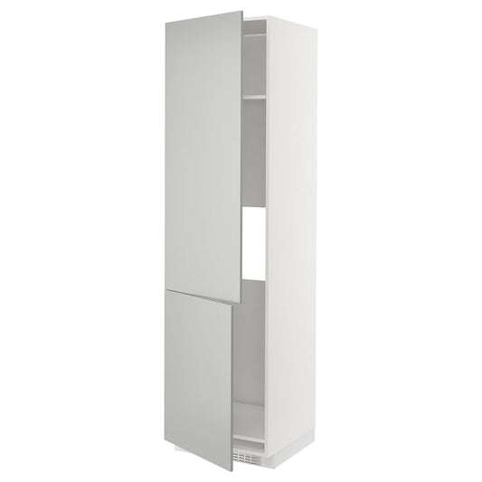 Ikea METOD - High cab f fridge/freezer w 2 doors, white/Havstorp light grey, 60x60x220 cm