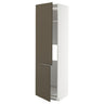 METOD high cab f fridge/freezer w 2 doors, white/Havstorp brown-beige, 60x60x220 cm