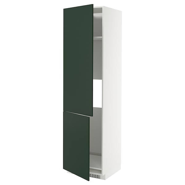 METOD - High cab f fridge/freezer w 2 doors, white/Havstorp deep green, 60x60x220 cm