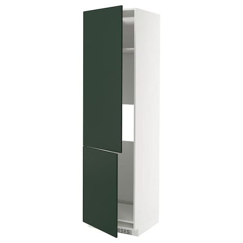 METOD high cab f fridge/freezer w 2 doors, white/Havstorp deep green, 60x60x220 cm