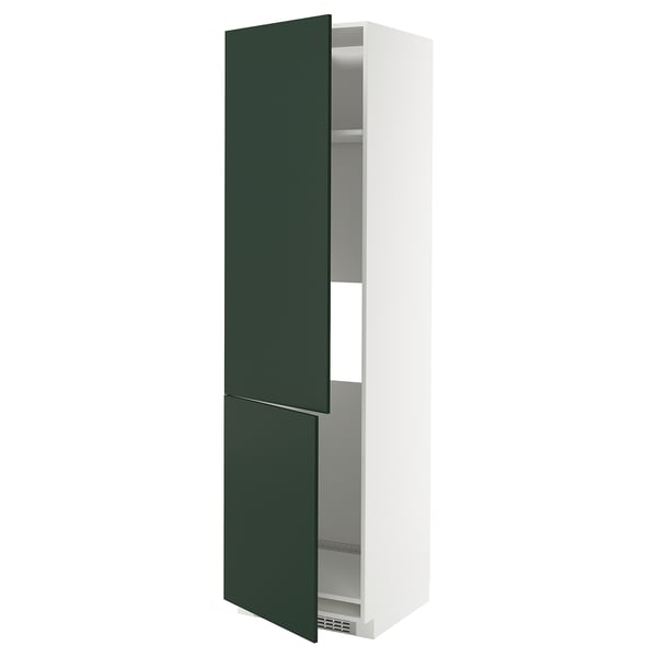 METOD high cab f fridge/freezer w 2 doors, white/Havstorp deep green, 60x60x220 cm