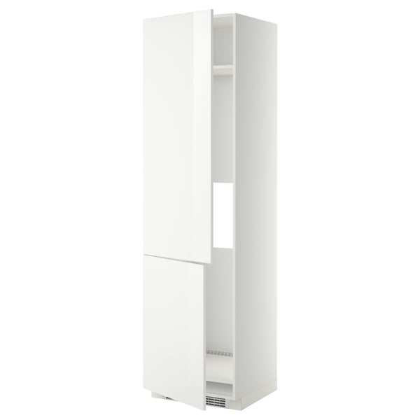 METOD - High cab f fridge/freezer w 2 doors, white/Ringhult white, 60x60x220 cm