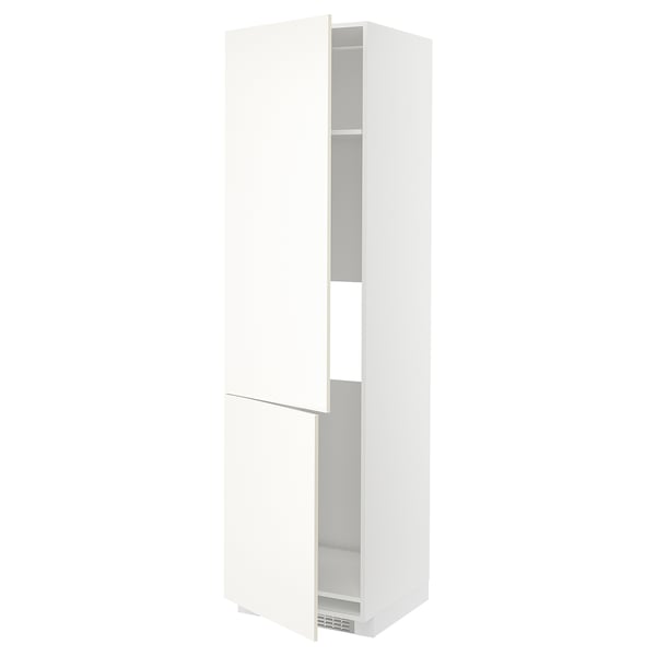 METOD high cab f fridge/freezer w 2 doors, white/Vallstena white, 60x60x220 cm