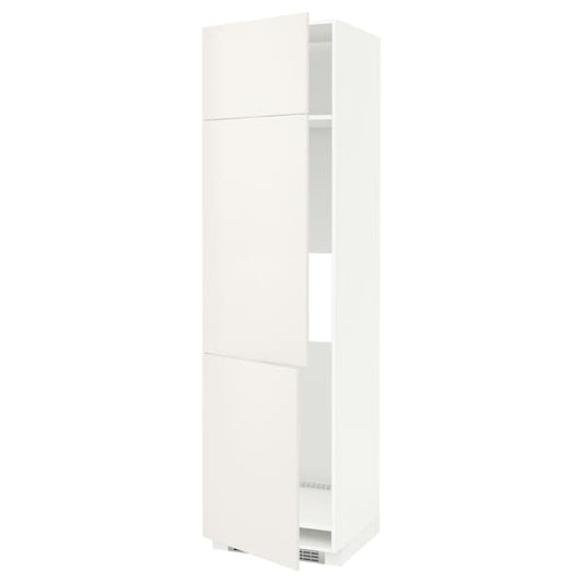 METOD - METOD High cab f fridge/freezer w 2 doors, white/Veddinge white, 60x60x220 cm