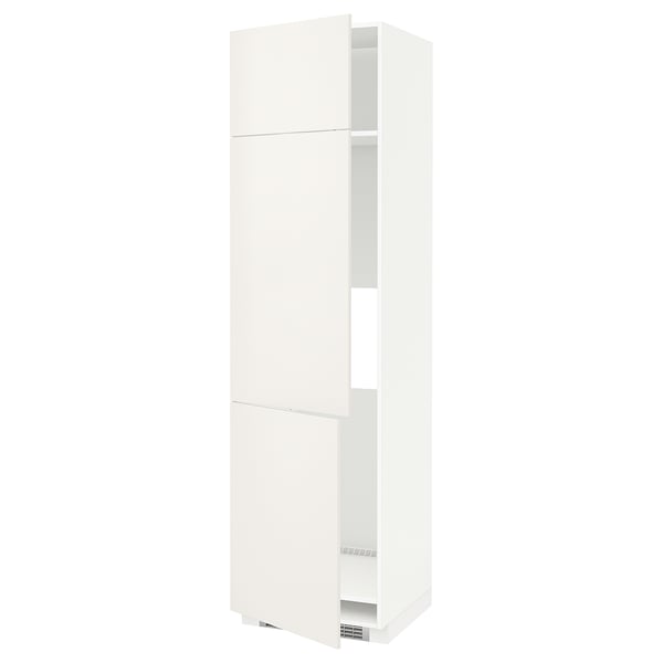 METOD - METOD High cab f fridge/freezer w 2 doors, white/Veddinge white, 60x60x220 cm