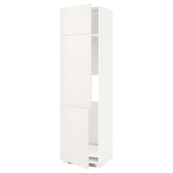 METOD - High cab f fridge/freezer w 2 doors, white/Veddinge white, 60x60x220 cm