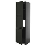 METOD high cab f fridge/freezer w 2 doors, black-grey/Lerhyttan black stained, 60x60x220 cm