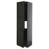 METOD high cab f fridge/freezer w 2 doors, black-grey/Lerhyttan black stained, 60x60x220 cm