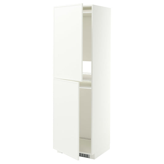 METOD high cabinet for fridge/freezer, white/Aspudden matt white, 60x60x200 cm