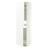 METOD high cabinet for fridge/freezer, white/Aspudden matt white, 60x60x220 cm