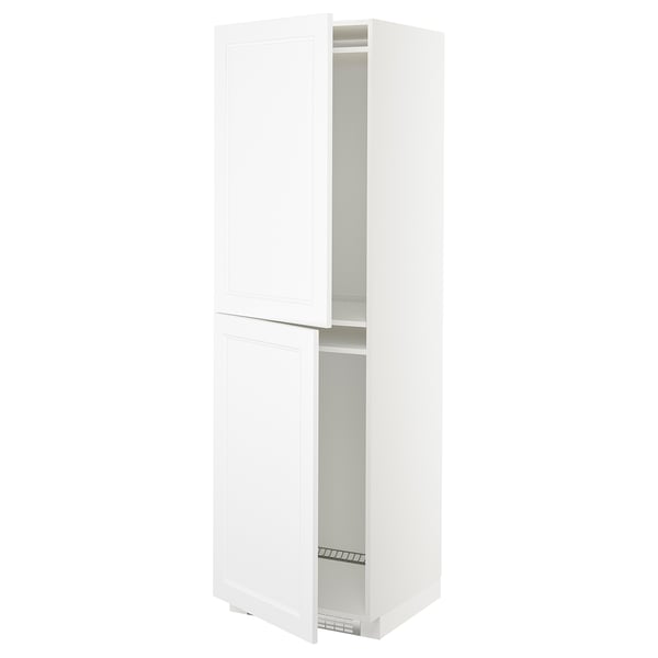 METOD - METOD High cabinet for fridge/freezer, white/Axstad matt white, 60x60x200 cm