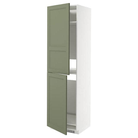 Ikea METOD - Tall cabinet for refrigerator/freezer, white/Axstad gray-green,60x60x220 cm