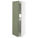 METOD high cabinet for fridge/freezer, white/Axstad grey-green, 60x60x200 cm