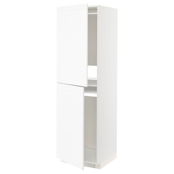 METOD high cabinet for fridge/freezer, white Enköping/white wood effect, 60x60x200 cm