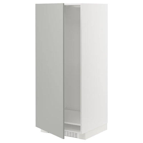 METOD - METOD High cabinet for fridge/freezer, white/Havstorp light grey, 60x60x140 cm