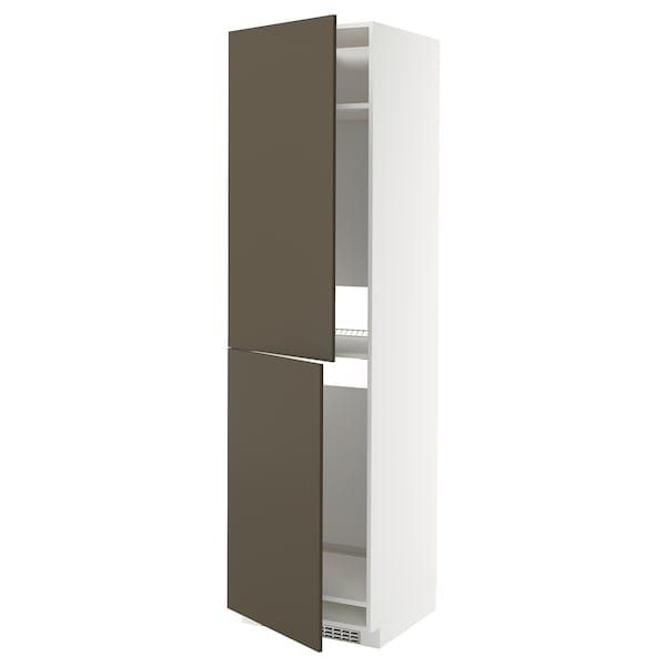 Ikea METOD - High cabinet for fridge/freezer, white/Havstorp brown-beige, 60x60x220 cm