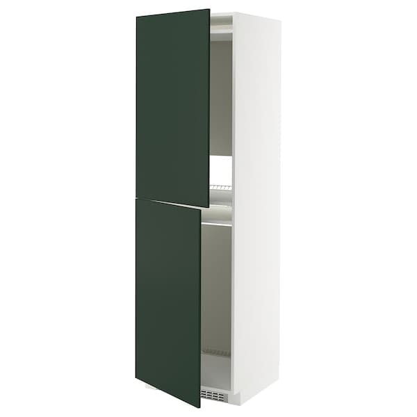 Ikea METOD - High cabinet for fridge/freezer, white/Havstorp deep green, 60x60x200 cm