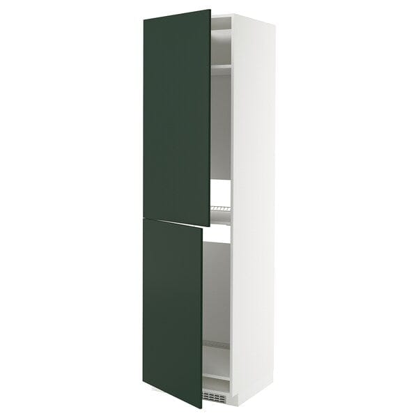 Ikea METOD - High cabinet for fridge/freezer, white/Havstorp deep green, 60x60x220 cm