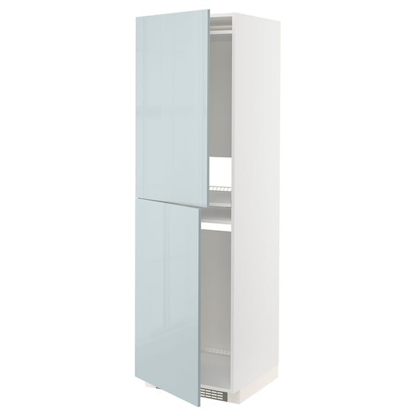 METOD - METOD High cabinet for fridge/freezer, white/Kallarp light grey-blue, 60x60x200 cm